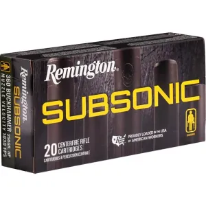 Remington Subsonic Rifle Ammunition 360 Buckhammer 250gr HP 1030 fps 20/ct