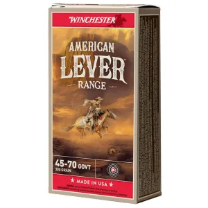 Winchester American Lever Range Rifle Ammunition 45-70 Govt 300gr JHP 2355 fps 20/ct