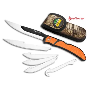 Outdoor Edge Razorbone Replaceable Blade Folding Knife 5" Drop Point Blade Orange
