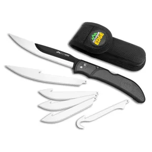 Outdoor Edge RazorBone Replaceable Blade Folding Knife with Boning, Drop-point, and Gutting Blades