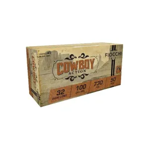 Fiocchi Cowboy Action Handgun Ammunition 32 S&W LONG 100gr LWC 730 fps 50/ct