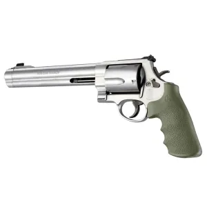 Hogue OverMolded Rubber Tamer Conversion Monogrip S&W K/L/N/X/Z-Frame Revolvers Round Butt OD Green