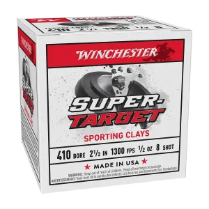 Winchester Super-Target Shotshells 410ga 2-1/2" 1/2oz 1300 fps #8 25/ct