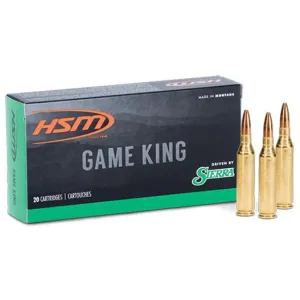 HSM GameKing Rifle Ammunition 25 WSSM 117gr JSP 2874 fps 20/ct