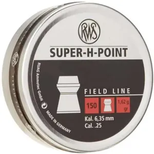 RWS Super-H-Point Field Line Air Gun Pellets .25 Cal 150/ct