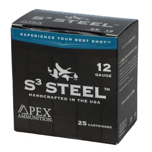 Apex Ammunition Waterfowl S3 Steel Shotshells 12ga 3" 1-1/4oz #3 1450 fps 25/ct