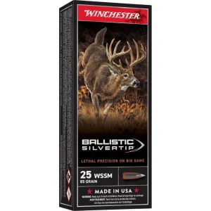 Winchester Ballistic SilverTip Rifle Ammunition .25 WSSM 85 gr. PT 3470 fps 20/ct