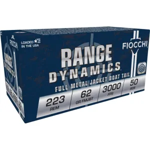 Fiocchi Rifle Shooting Dynamics Rifle Ammunition .223 Rem 62 gr FMJBT 3000 fps 50/rd
