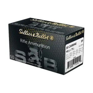 Sellier & Bellot Rifle Ammunition .30 Carbine 110 gr FMJ 1990 fps 50/ct