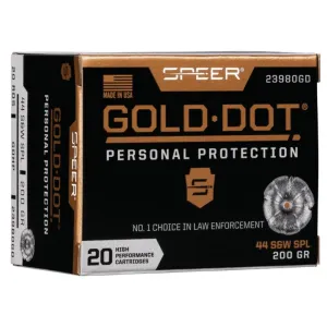 Speer Gold Dot Handgun Ammunition .44 SPL 200 gr HP 875 fps 20/ct