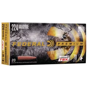 Federal Barnes Rifle Ammuniton .224 Valkyrie 78 gr TSX 20/ct