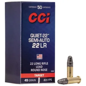 CCI Semi Quiet-22 Rimfire .22 LR 45 gr LRN  835 fps 50/ct