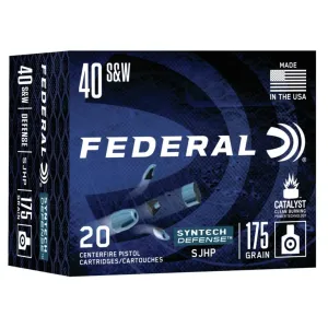 Federal  Syntech Defense Handgun Ammunition .40 S&W SJHP1050 fps 20/ct
