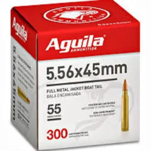 Aguila Rifle Ammunition 5.56X45 NATO 55gr FMJBT 3260 fps 300/ct (Bulk)