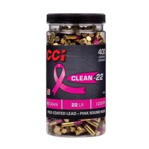 CCI High Velocity Clean-22 Ammunition Pink .22LR 40gr Poly Coated LRN  1235 fps 400/ct