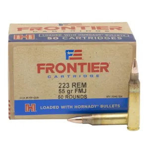 Hornady Frontier Rifle Ammunition .223 Rem 55 gr FMJ 3240 fps 50/ct(Oriented)