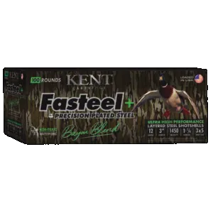 Kent Cartridge CC123FSP363X5 Fasteel + Precision Steel Sports South Exclusive Bayou Blend 12Gauge 3" 1 1/4oz 3x5Shot 200 Rounds
