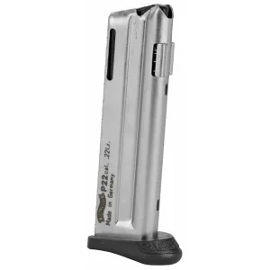 Walther Arms P22 10rd Detachable Magazine with Finger Rest 22 LR Silver Nickel