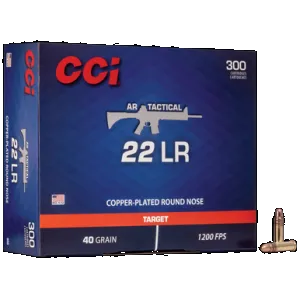 Cci Ar Tactical 22 Long Rifle Copper Plated Round Nose 40 Grain 300 Rounds