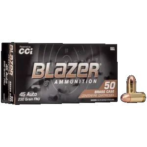 CCI 5230 Blazer Brass Handgun 45ACP 230gr Full Metal Jacket 50 Rounds