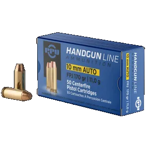 Prvi Partisan PPH10F 10mm Auto Flat Point Jacketed 170 Grain 50 Rounds