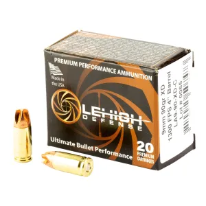 Lehigh Defense LA990XDC Xtreme Defense Home Defense 9mmLuger 90gr Lehigh Defense XD FMT 20 Rounds