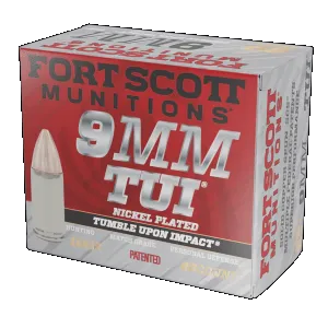 Fort Scott Munitions 9MM115SCVNIC Tumble Upon Impact (TUI) 9mmLuger 115gr Solid Copper Spun 20 Rounds