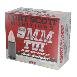 Fort Scott Munitions 9MM115SCVTPD Tumble Upon Impact (TUI) 9mmLuger 115gr Solid Copper Spun 20 Rounds *TPD-9 Coated