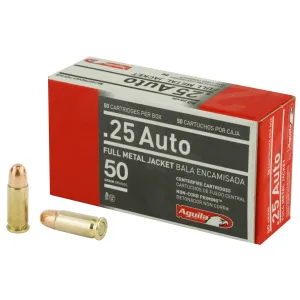 Aguila .25 Auto Full Metal Jacket 50 Grain 50 Rounds