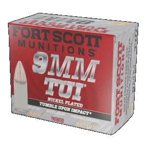 Fort Scott Munitions 9MM080SCVNIC Tumble Upon Impact (TUI) 9mmLuger 80gr Solid Copper Spun 20 Rounds