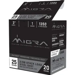 Migra Staxd Shotgun Ammo 20 ga. 3 in. 1 oz. 4-6 Shot 25 rd.