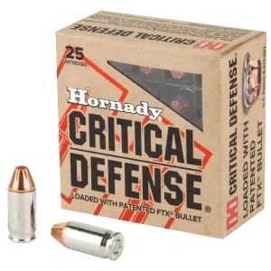 Hornady Critical Defense 380 Acp Flex Tip Expanding 90 Grain 25 Rounds