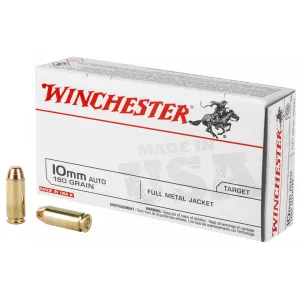 Winchester, White Box, 10mm Auto, Full Metal Jacket Flatnose, 180 Grain, 50 Rounds
