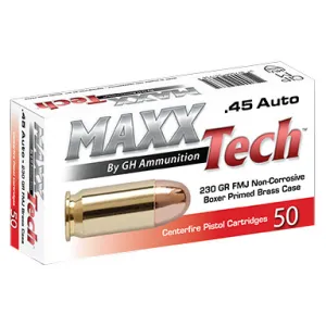 MAXXTech Pistol Ammo 45 ACP 230 gr. FMJ 50 rd.