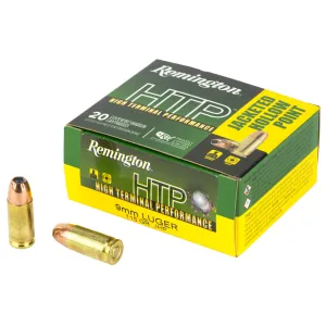 Remington HTP 9mm Luger Jacketed Hollow Point 115 Grain 20 Rounds