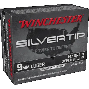 Winchester Super-X, 9mm Luger, Silvertip Hollow Point, 147 Grain, 20 Rounds