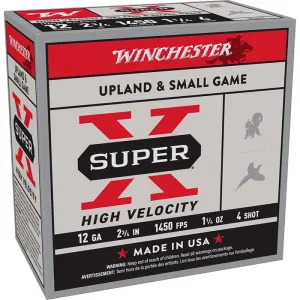 Winchester Ammo X12HV4 Super X High Velocity 12Gauge 2.75" 1 1/4oz 4Shot 25 Rounds