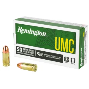 Remington, Umc, 9mm Luger, Full Metal Jacket, 115 Grain, 50 Rounds
