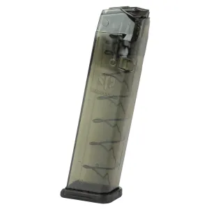 ETS Group SMKGLK922 22rd Extended 9mm Luger Magazine Compatible with Glock 17 19 26 Carbon Smoke