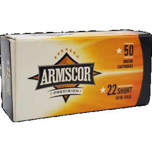 Armscor Rimfire Ammo 22 Short Copper Plated 29 Grain 50 Rounds