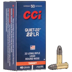 Cci, Quiet-22, 22 Long Rifle, Lead Round Nose, 40 Grain, 50 Rounds