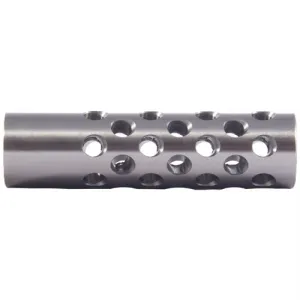 Keeno Arms Muzzle Brake 22 Caliber 9/16-24 Chrome Moly Silver Universal
