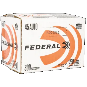 Federal Champion Training 45 ACP Full Metal Jacket 230 Grain 300 Rounds