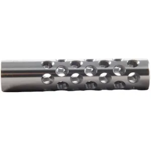 Keeno Arms Muzzle Brake 22 Caliber 7/16-28 Chrome Moly Silver Universal Rifles .560