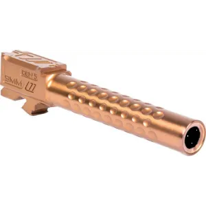 ZEV BBL17OPT5GBRZ Optimized Match 9mm Luger, Compatible w/Glock 17 Gen5, 4.49" Bronze PVD 416R Stainless Steel Dimpled Barrel
