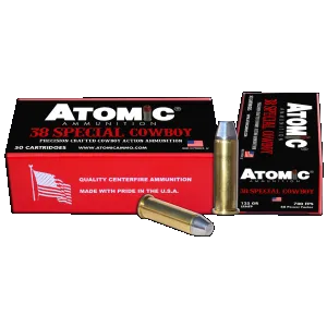 Atomic Ammunition 451 Cowboy Action Precision Craft 38Special 125gr Lead Round Nose Flat Point 50 Rounds