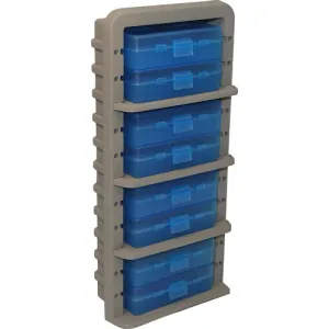 MTM AR9M Ammo Rack with 8 P50-9M-24 Ammo Boxes Clear Blue and Dark Earth