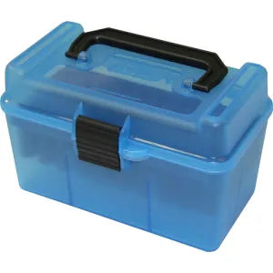 MTM Deluex H-50 Series Rifle Ammo Box Clear Blue