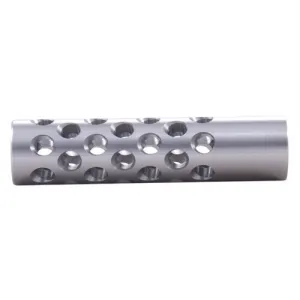 Keeno Arms Muzzle Brake 22 Caliber 1/2-28 Chrome Moly Silver Universal Fit