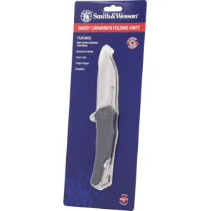 Smith & Wesson Oasis Carabiner Folding Knife 3" Drop Point Blade Black